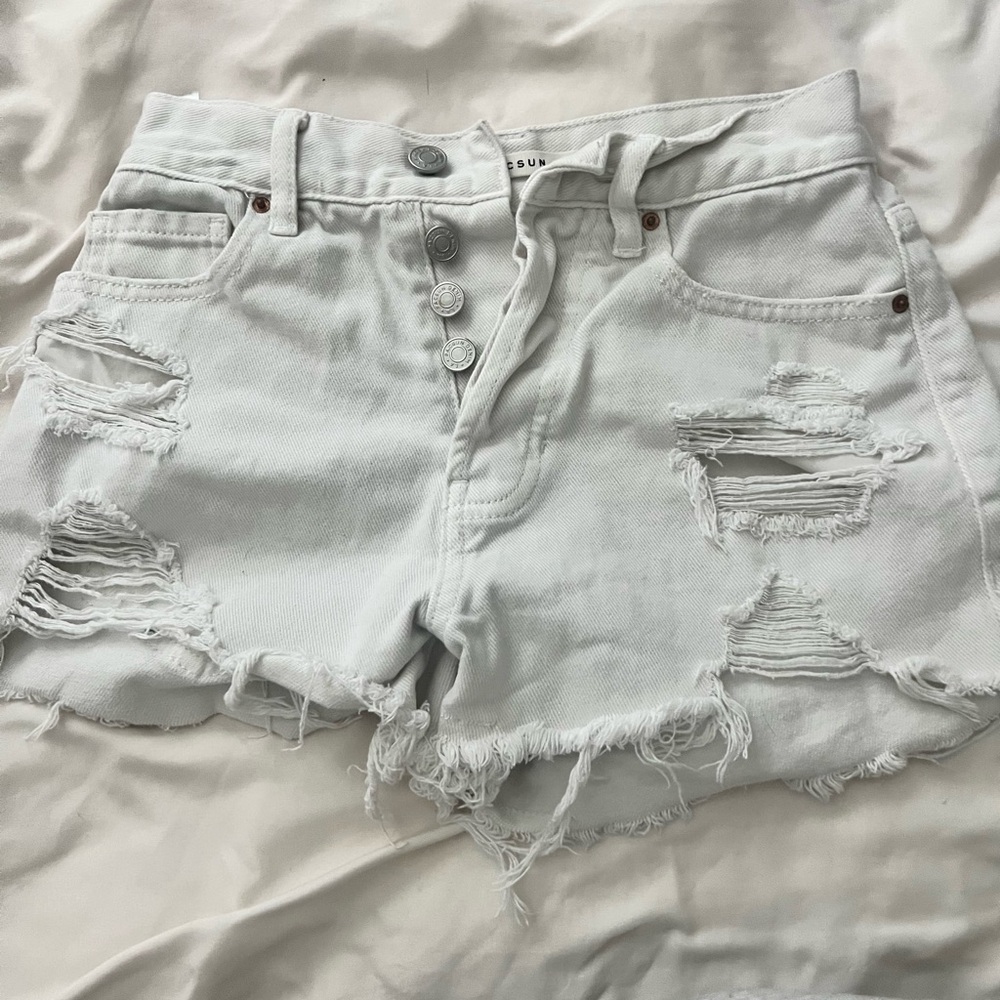 PacSun white jean shorts